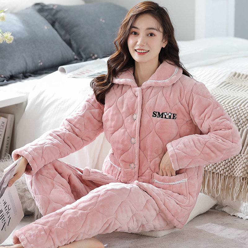 芬腾可安加厚加绒三层夹棉睡衣女士冬季珊瑚绒2025新款家居服冬款,淘宝优惠券,粉丝福利购,淘宝优惠卷