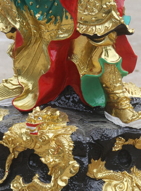 九龙关公佛像树脂彩绘摆件武财神