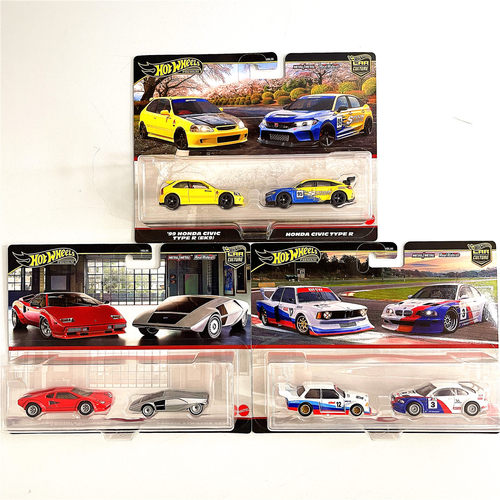 hotwheels风火轮汽车文化车模HBL96双车套装奔驰尼桑布加迪斯巴鲁 - 图1