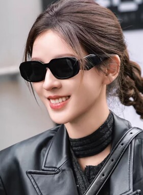 张予曦同款方形不规则黑色墨镜女
