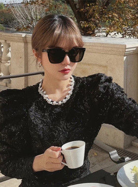 周扬清同款黑色墨镜男士大框小红书显瘦开车防紫外线偏光太阳镜女