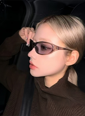 灰色墨镜y2k辣妹时尚凹造型墨镜