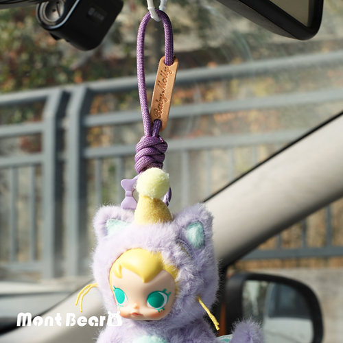 Molly玩偶公仔挂绳车载汽车后视镜挂件挂扣吊绳配件适用泡泡玛特 - 图1