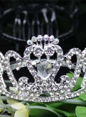 甜美风圆形小皇冠表演发饰品包邮