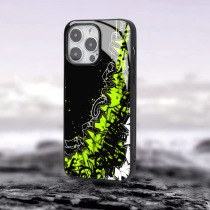 Apply the new Iiphone15 glass mobile phone shell 14 minimalist dark green pattern 13 Apple 12promax tide man