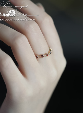 石榴石饰品925纯银超美花环