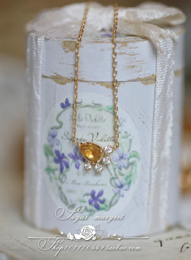 精致耳钉925纯银黄水晶日系女