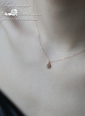 Les étoiles许你一夜繁星 超精致日本直进10K真金真钻极细锁骨链