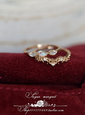 天然澳宝戒指925纯银复古精致女