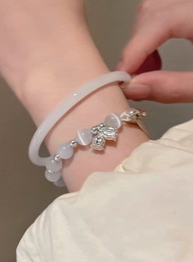 新中式国风琉璃手镯高级感草莓晶串珠手链古风汉服配饰猫眼石手串