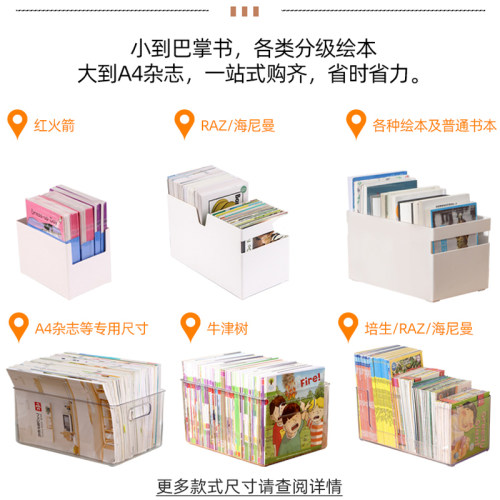 儿童分级绘本读物收纳盒书本书籍RAZ牛津树海尼曼书柜储物整理箱 - 图1