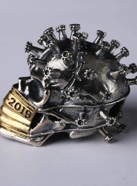 纪念新冠戒指吊坠925纯银