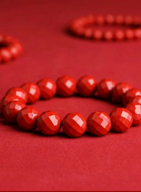 原创简约天然高含量朱砂手链女款刻面红砂手串本命年多款INS时尚