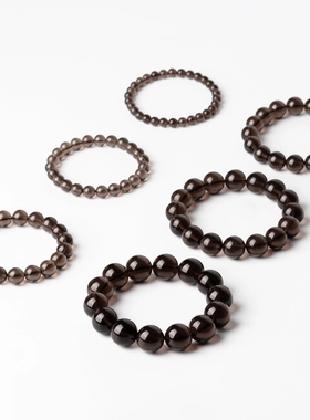 天然水晶冰种黑曜石手链女款简约精致手串男小众高级轻奢时尚百搭