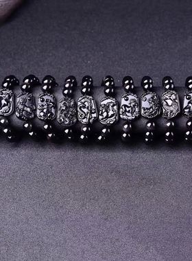 黑曜石生肖龙蛇马羊猴鸡狗属鼠