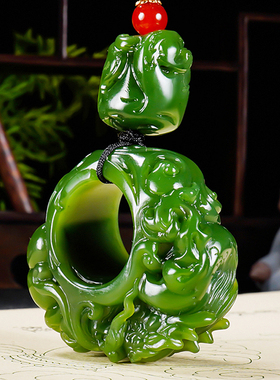 和田玉碧玉貔貅扳指男款大拇指