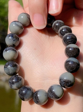 特价且末料半山半水新疆和田玉精品糖白手链手串 44克 尺寸12mm