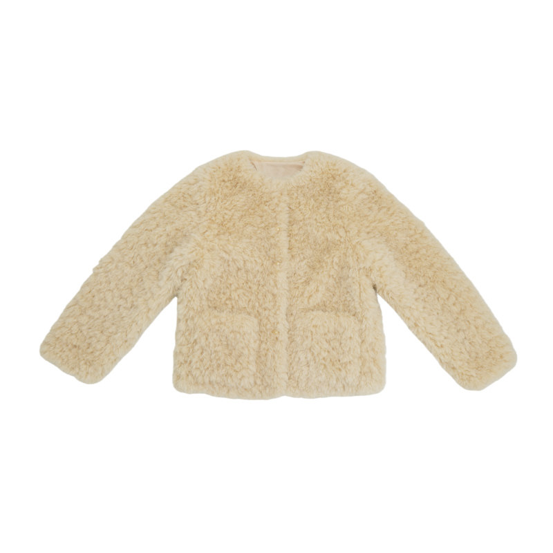 墨宝童装 MoobooKids_短款洋气杏白色皮草外套,淘宝优惠券,粉丝福利购,淘宝优惠卷