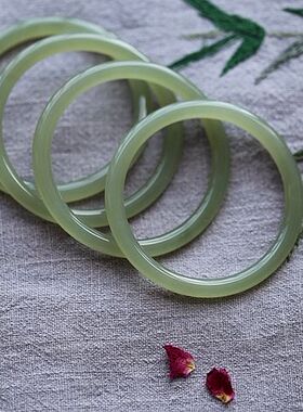 晴水绿圆条天然和田玉