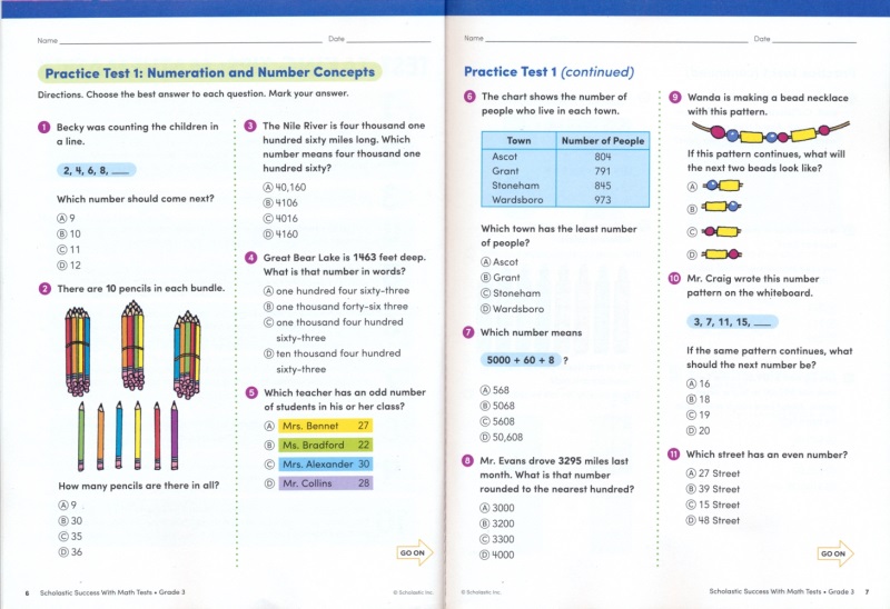 学乐成功系列数学测试练习册Scholastic Success with Math Tests 3-6年级数学考试测试题数学加减法分数小数几何与测量英文原版-图1