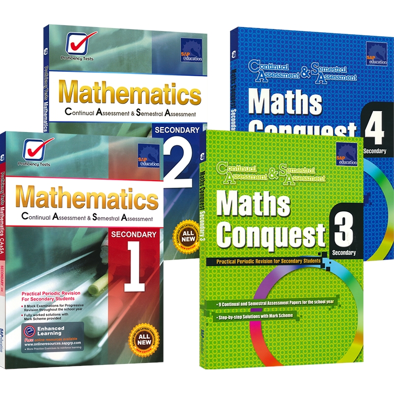 Proficiency Tests Mathematics CA&SA Secondary 1-4 数学能力阶段测试 初中1-4 测试题 新加坡数学 初中数学 英文原版进口图书 - 图3