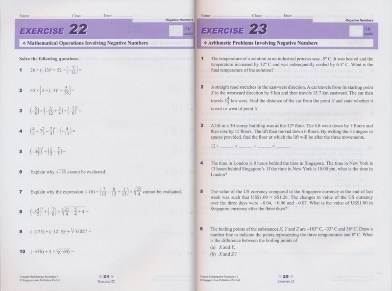 新加坡初中数学1000道题 SAP Conquer Mathematics Secondary 1新加坡数学初中教辅攻克版数学1000题训练数学解题思路英文原版-图1