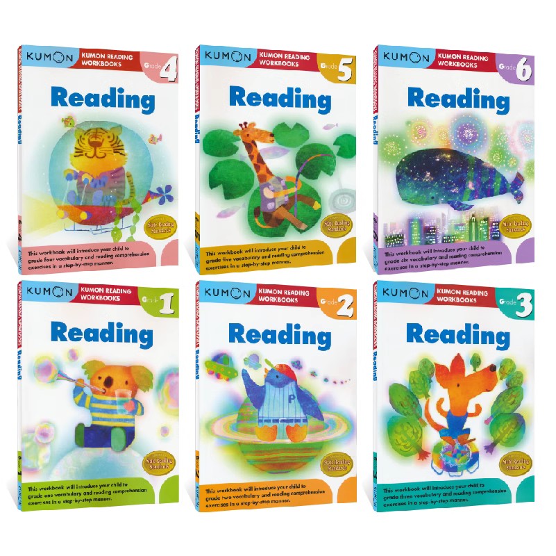 kumon英语阅读 Reading Workbooks G1-G6 英语阅读练习册小学1-6年级公文式教育 英语原版教辅小学英语阅读题 6-12岁 英文原版进口 - 图3