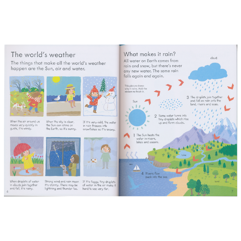 Usborne My First Book About Our World 我们的世界 生活常识 启蒙认知 幼儿主题单词贴纸书 益智 原版英文进口 儿童英语图书