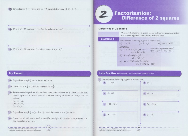 新加坡初中数学专项练习 SAP Integrated Mathematics Algebra Secondary 1综合数学系列代数/几何/图表数学解题思路英文原版-图2