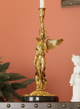 法式复古天使烛台欧式精美雕刻装饰艺术别墅客厅餐厅书房奢华摆件