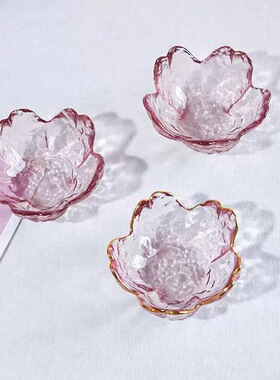 日式樱花玻璃美容院用精油碗碟子