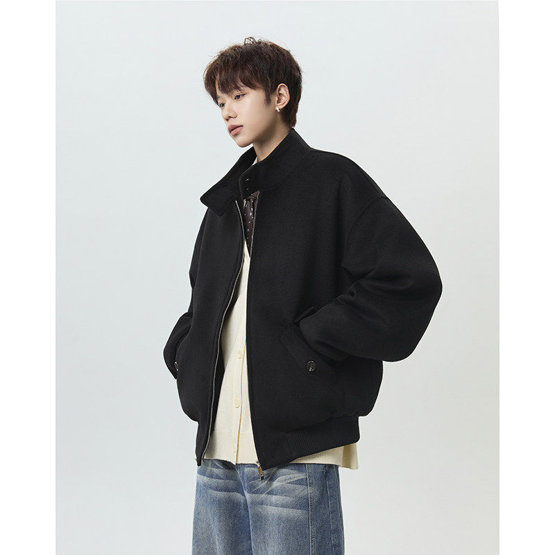 立领美式飞行夹克男棉衣男冬季重磅复古毛呢短款加棉呢子外套棉服,淘宝优惠券,粉丝福利购,淘宝优惠卷