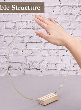 花环铁艺圆形 花环婚礼DIY桌面摆件 新娘森系花环装饰大圆圈铁环