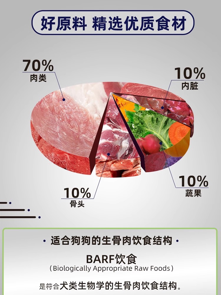 美国rawlistic肉玺有机主食冻干狗粮无谷鸡鸭猪肉生骨肉幼成粮 - 图2