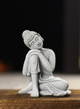 新中式禅意坐佛微景观摆件