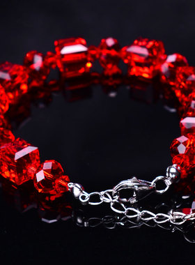 通透闪亮奥地利水晶方糖手链女