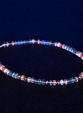 七彩项链纯水晶DIY晚会8mm闪亮