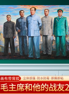 毛主席珍贵照片伟人画像海报客厅贴画挂画装饰画免打孔大幅可定制