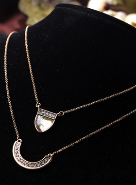 多层欧美复古水晶吊坠时尚饰品