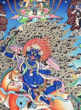 藏式唐卡挂画普巴金刚装饰画客厅玄关挂画53*83厘米未装裱