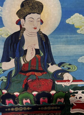 牛皮纸唐卡:文殊菩萨尺寸:41*71cm左右