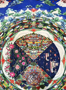 牛皮纸唐卡【坛城】尺寸:67cm×90cm 未装裱
