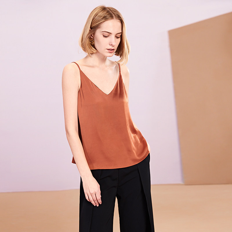 【100%真丝带胸垫背心】加一尚品睡衣 coyeee加一尚品吊带/背心/T恤