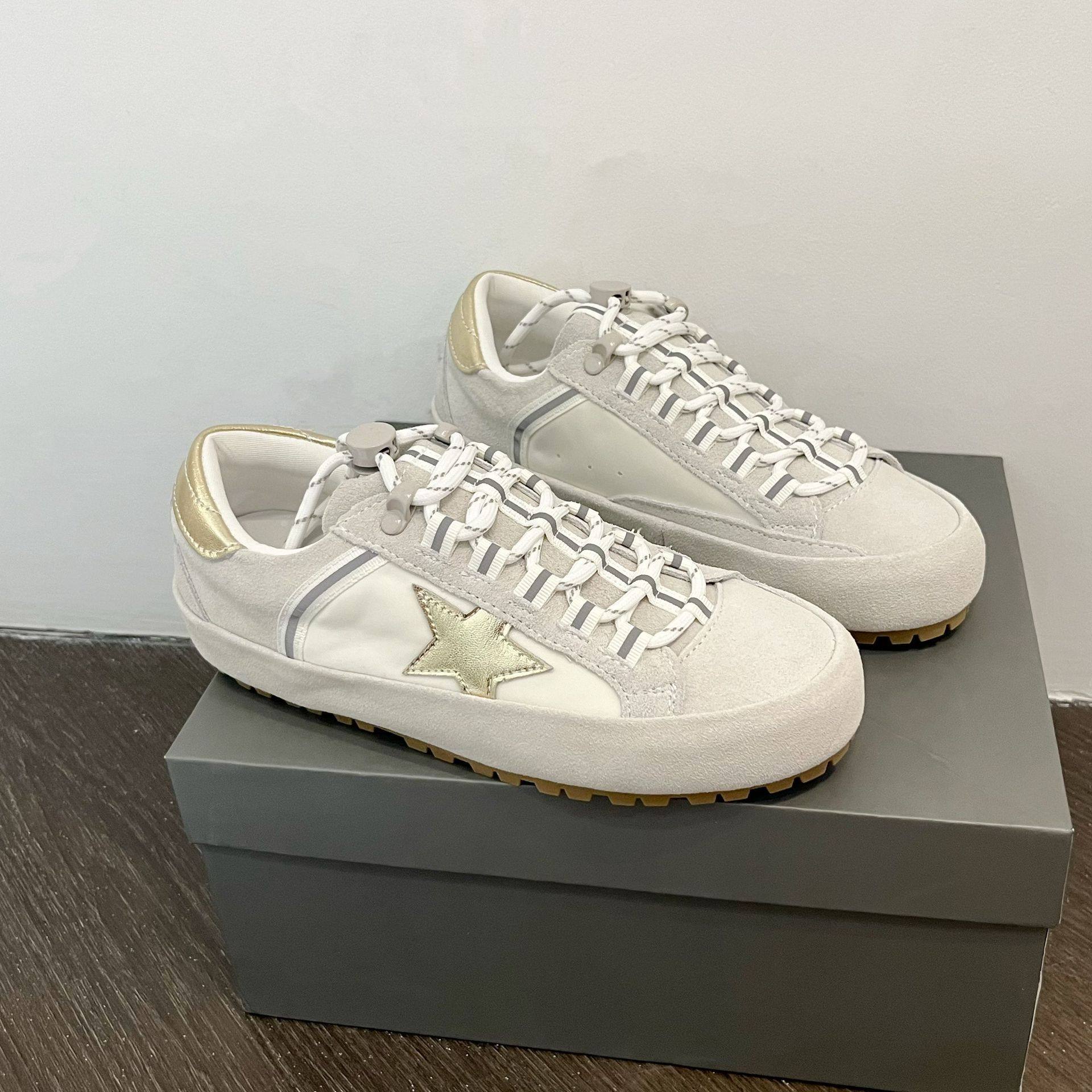 复古做旧星星鞋女2026春季新款厚底增高真皮休闲运动鞋板鞋德训鞋,淘宝优惠券,粉丝福利购,淘宝优惠卷