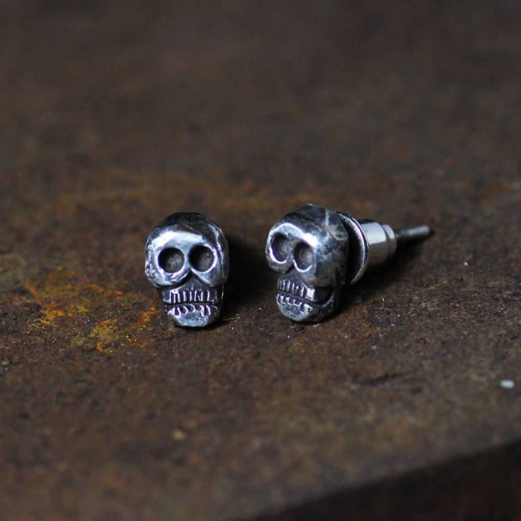 跋折罗VAJRA原创 无常-尸陀林主耳钉 纯银黄铜纯金耳饰个性小骷髅,淘宝优惠券,粉丝福利购,淘宝优惠卷