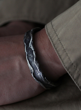 跋折罗小众复古游牧风银手镯