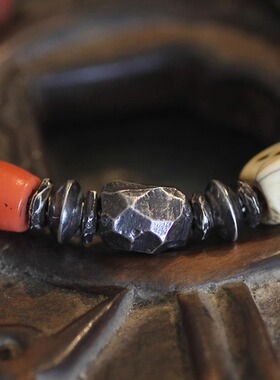 跋折罗VAJRA原创多宝古珠银手链