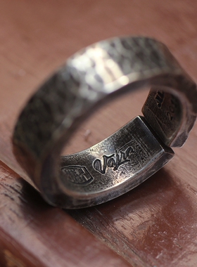 跋折罗银原创游牧风戒指开口可调