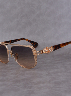 奢华雕花纯钛板材太阳镜大框