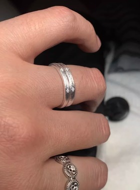 hssilver女磨砂开口戒